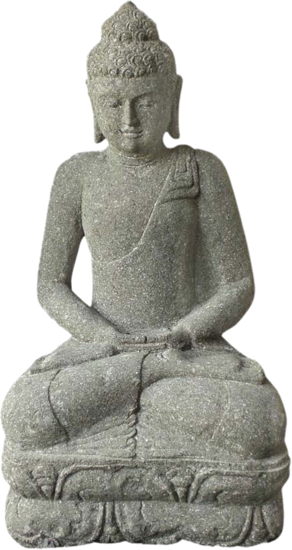 Sitzender Buddha aus Lavastein