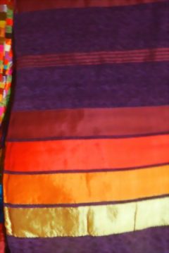 2m Seidentuch braun - orange